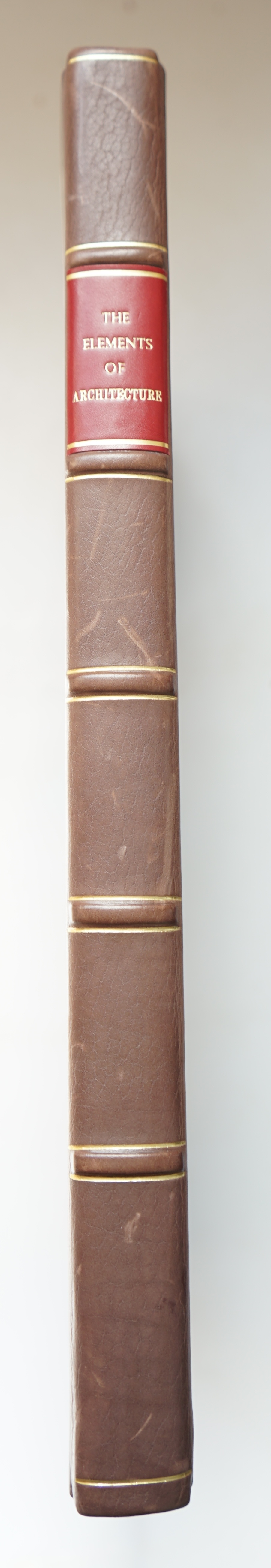 Freart de Chambray, Roland - A Parallel of the Ancient Architecture with the Modern, translated by John Evelyn, with the edition of the Elements of Architecture collected by Sir Henry Wotton, folio, rebound quarter moroc